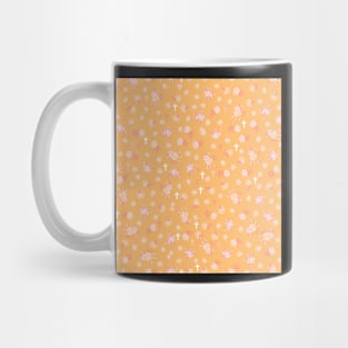 Tiny Crosses and Blossoms Marmalade Orange Mug
